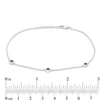 Black Diamond Accent Circle Station Anklet in Sterling Silver - 10"|Peoples Jewellers