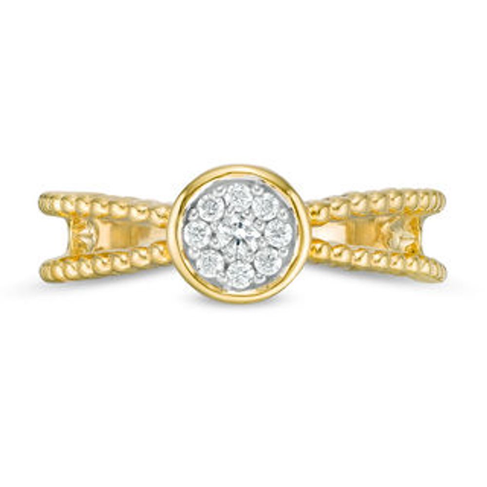 0.115 CT. T.W. Composite Diamond Split Shank Rope Ring in 10K Gold|Peoples Jewellers