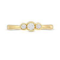 0.23 CT. T.W. Diamond Bezel Frame Three Stone Promise Ring in 10K Gold|Peoples Jewellers