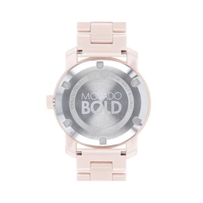 Ladies' Movado Bold®Crystal Accent Rose-Tone Ceramic Watch (Model: 3600536)|Peoples Jewellers