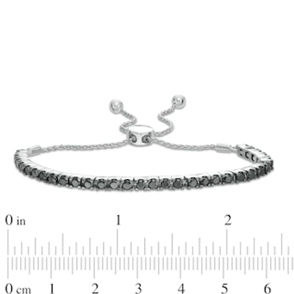 1.95 CT. T.W. Black Diamond Tennis Bolo Bracelet in Sterling Silver - 9.5"|Peoples Jewellers