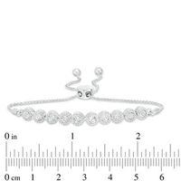 0.45 CT. T.W. Diamond Frame Bolo Bracelet in Sterling Silver - 9.5"|Peoples Jewellers