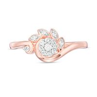 0.115 CT. T.W. Composite Diamond Leaves Bypass Ring in 10K Rose Gold|Peoples Jewellers