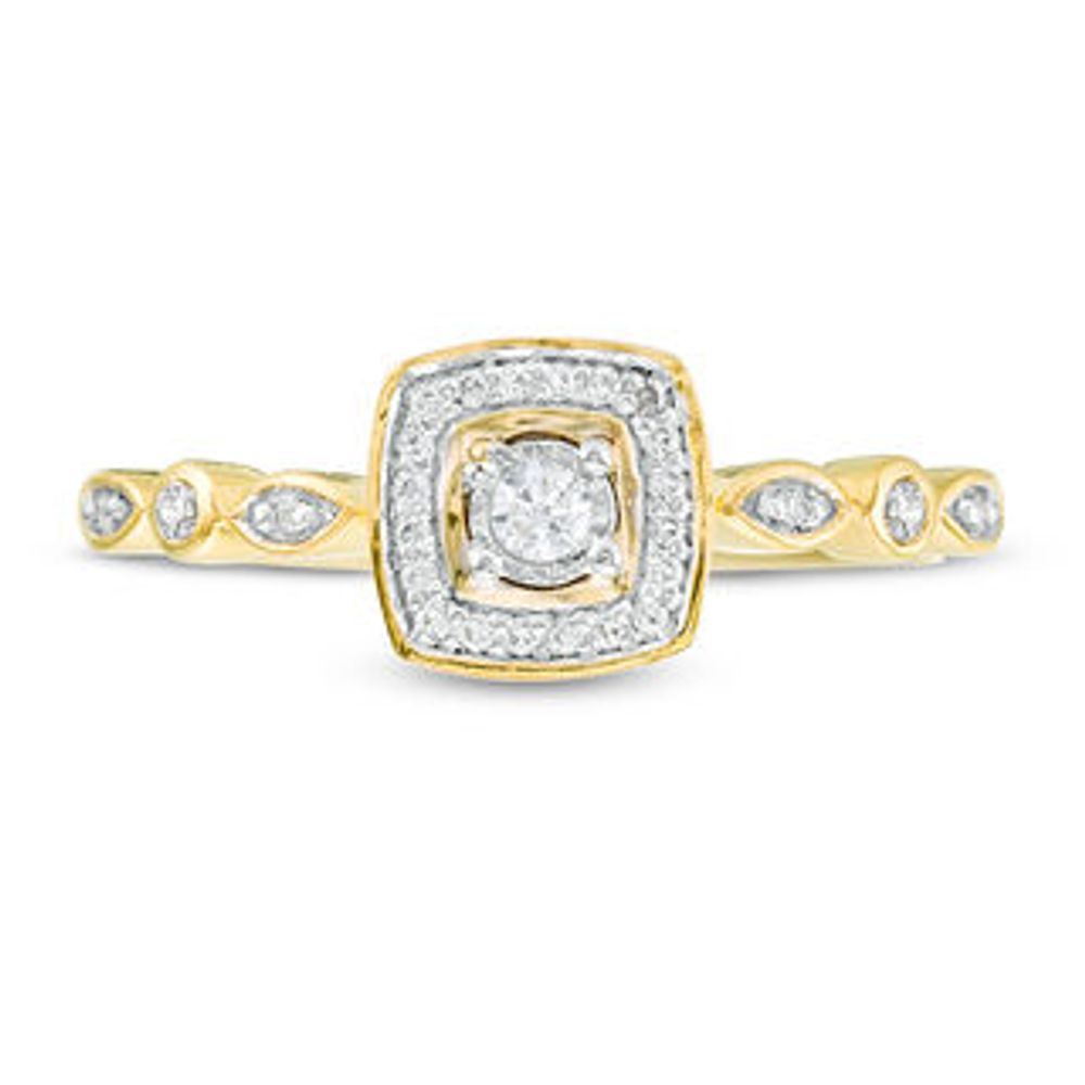 0.115 CT. T.W. Diamond Cushion Frame Ring in 10K Gold|Peoples Jewellers