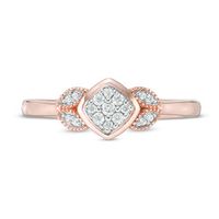 0.085 CT. T.W. Composite Diamond Petal-Sides Vintage-Style Ring in 10K Rose Gold|Peoples Jewellers