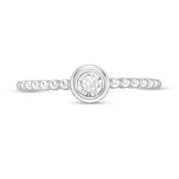 0.04 CT. Diamond Solitaire Bead Shank Promise Ring in 10K Gold|Peoples Jewellers