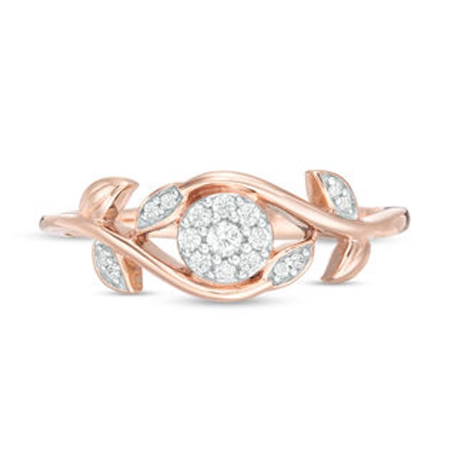 0.085 CT. T.W. Composite Diamond Vine Bypass Promise Ring in 10K Rose Gold|Peoples Jewellers