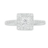 CT. T.W. Princess-Cut Diamond Frame Engagement Ring in 14K White Gold|Peoples Jewellers