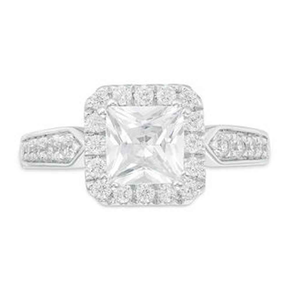 1.45 CT. T.W. Princess-Cut Diamond Frame Engagement Ring in 14K White Gold|Peoples Jewellers