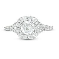 1.37 CT. T.W. Diamond Cushion Frame Engagement Ring in 14K White Gold|Peoples Jewellers