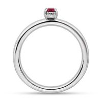 Stackable Expressions™ Oval Created Ruby Ring in Sterling Silver|Peoples Jewellers