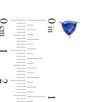 5.0mm Trillion-Cut Lab-Created Sapphire Solitaire Stud Earrings in Sterling Silver|Peoples Jewellers