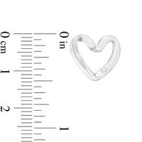 Diamond Accent Tilted Heart Outline Necklace and Stud Earrings Set in Sterling Silver|Peoples Jewellers