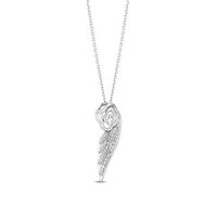 Hallmark Diamonds Inspiration 0.10 CT. T.W. Diamond Wing Pendant in Sterling Silver|Peoples Jewellers