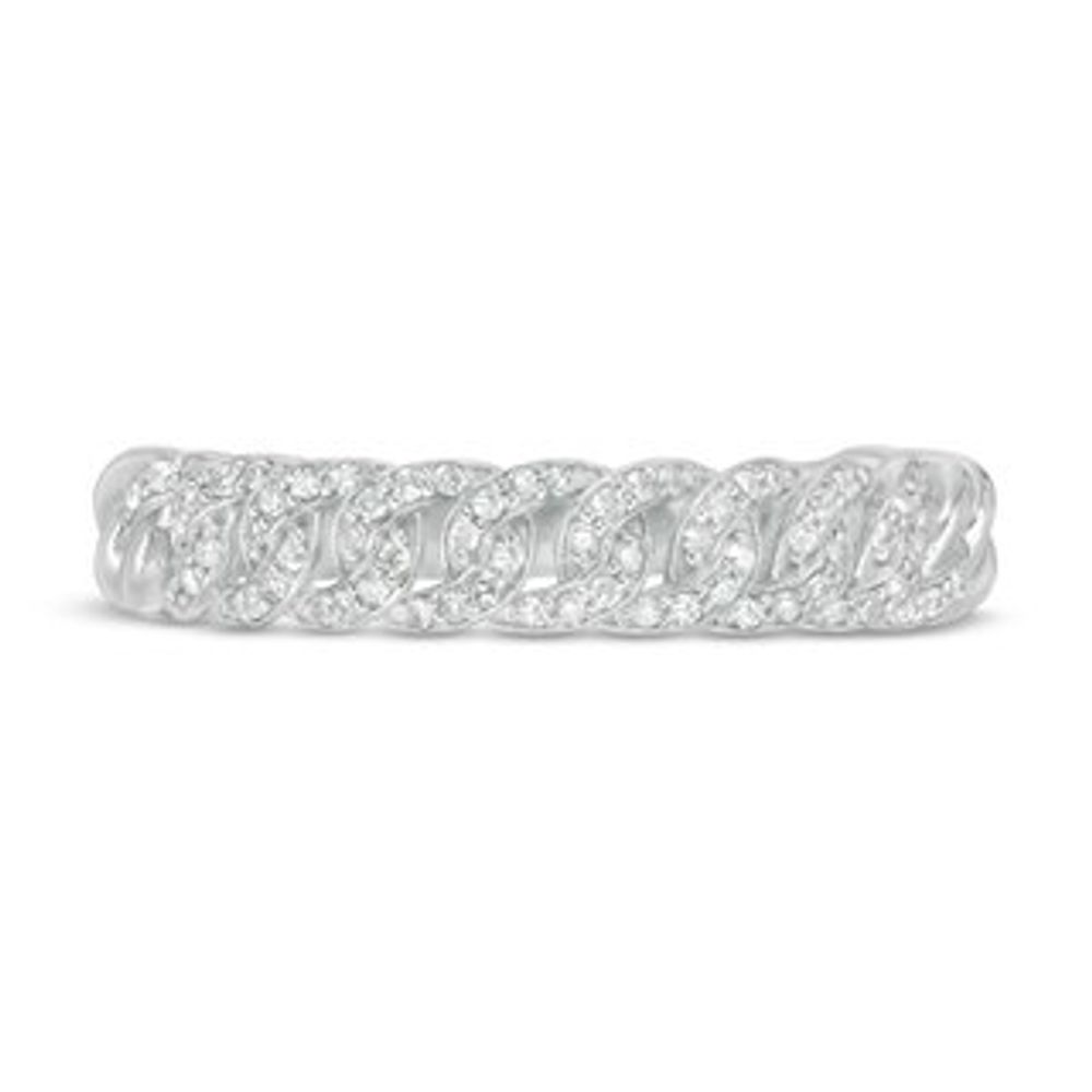 0.15 CT. T.W. Diamond Curb Link Ring in Sterling Silver|Peoples Jewellers