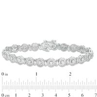 1.95 CT. T.W. Composite Diamond Frame "S" Tennis Bracelet in Sterling Silver - 7.25"|Peoples Jewellers