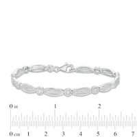 0.145 CT. T.W. Diamond Frame Alternating Marquise Bracelet in Sterling Silver - 7.25"|Peoples Jewellers