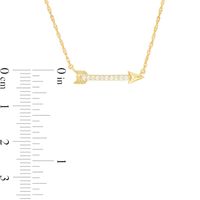 0.065 CT. T.W. Diamond Sideways Arrow Necklace in 10K Gold - 17.25"|Peoples Jewellers