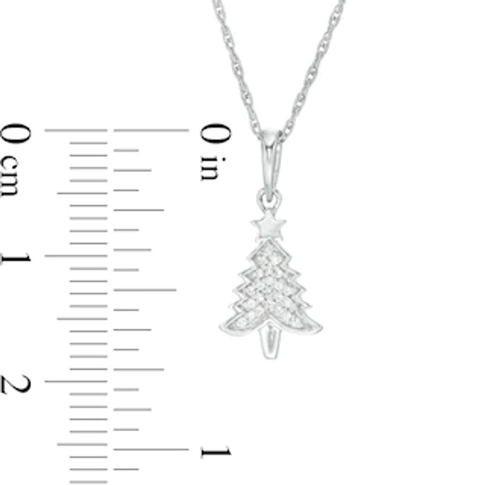 0.06 CT. T.W. Diamond Christmas Tree Pendant in Sterling Silver|Peoples Jewellers