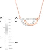 0.115 CT. T.W. Diamond Interlocking Half Circles Necklace in 10K Rose Gold|Peoples Jewellers