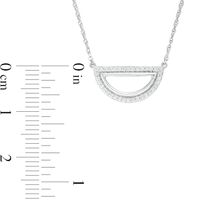 0.115 CT. T.W. Diamond Open Half Circle Necklace in Sterling Silver|Peoples Jewellers