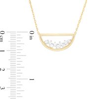 0.18 CT. T.W. Diamond Scatter Open Half Circle Necklace in 10K Gold|Peoples Jewellers