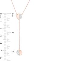 0.085 CT. T.W. Diamond Half Circle Y-Necklace in 10K Rose Gold|Peoples Jewellers