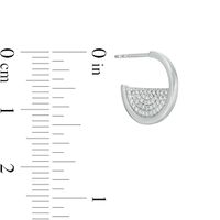 0.087 CT. T.W. Diamond Half Circle Hoop Earrings in 10K White Gold|Peoples Jewellers
