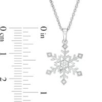 0.04 CT. T.W. Diamond Snowflake Pendant in Sterling Silver|Peoples Jewellers