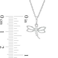 0.04 CT. T.W. Diamond Dragonfly Pendant in Sterling Silver|Peoples Jewellers