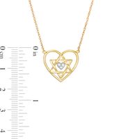 Diamond Accent Double Heart with Star of David Necklace in 10K Gold|Peoples Jewellers