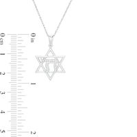 0.04 CT. T.W. Diamond Star of David with Chai Symbol Pendant in Sterling Silver|Peoples Jewellers