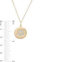 0.066 CT. T.W. Diamond Star of David Disc Pendant in Sterling Silver with 14K Gold Plate|Peoples Jewellers