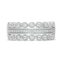 0.37 CT. T.W. Diamond Multi-Row Art Deco Band in 10K White Gold|Peoples Jewellers