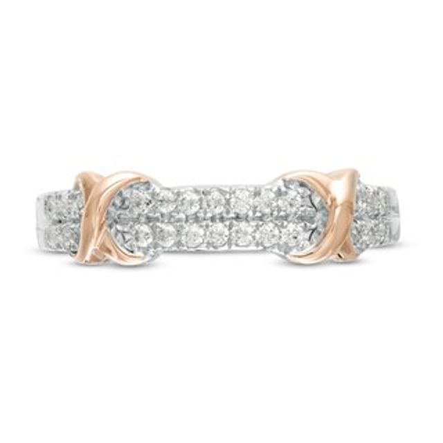 0.23 CT. T.W. Diamond "X" Collar Band in 10K Two-Tone Gold|Peoples Jewellers