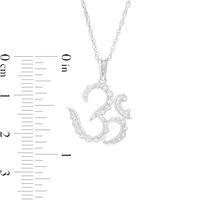 0.115 CT. T.W. Diamond Scalloped Om Symbol Pendant in Sterling Silver|Peoples Jewellers
