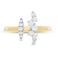 0.29 CT. T.W. Diamond Linear Marquise and Scattered Bar Open Shank Ring in 10K Gold|Peoples Jewellers