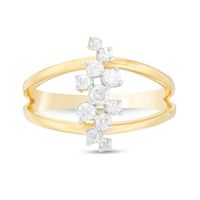 0.29 CT. T.W. Diamond Linear Scatter Split Shank Ring in 10K Gold|Peoples Jewellers