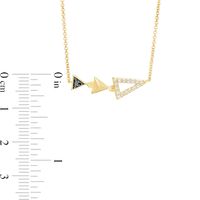 0.085 CT. T.W. Enhanced Black and White Diamond Graduated Triple Triangle Necklace in 10K Gold|Peoples Jewellers