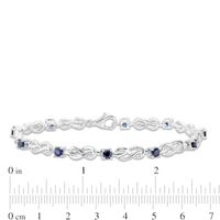 3.5mm Lab-Created Blue Sapphire Infinity Knot Bracelet in Sterling Silver - 7.5"|Peoples Jewellers