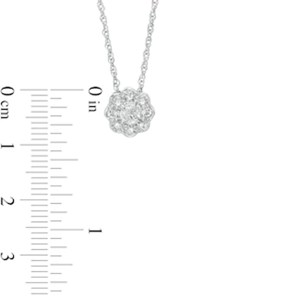 3.4mm White Topaz Frame Flower Pendant in Sterling Silver|Peoples Jewellers