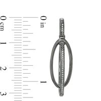 0.086 CT. T.W. Diamond Double Oval Orbit Drop Earrings in Sterling Silver with Black Rhodium|Peoples Jewellers