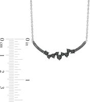 0.45 CT. T.W. Black Diamond Scatter Necklace in 10K White Gold and Black Rhodium|Peoples Jewellers