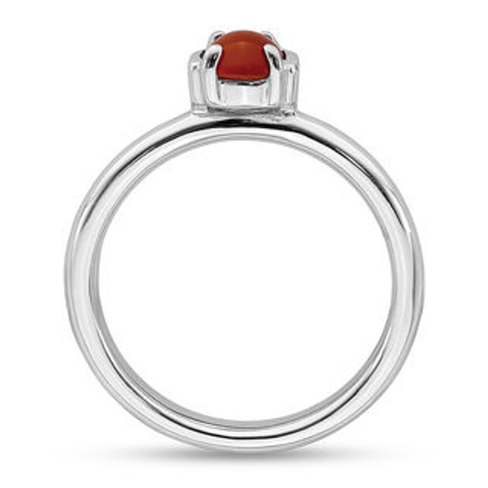 Stackable Expressions™ 5.0mm Carnelian Ring in Sterling Silver|Peoples Jewellers