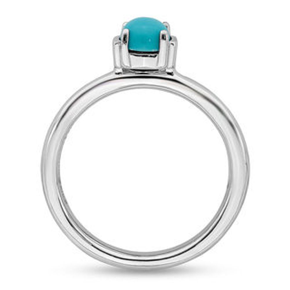 Stackable Expressions™ 5.0mm Simulated Turquoise Ring in Sterling Silver|Peoples Jewellers