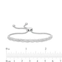 0.25 CT. T.W. Diamond Alternating Marquise Double Row Bolo Bracelet in Sterling Silver - 9.5"|Peoples Jewellers