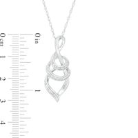 Diamond Accent Swirl Ribbon Pendant in Sterling Silver|Peoples Jewellers