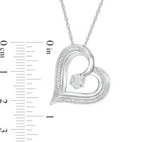 Multi-Diamond Accent Heart Pendant in Sterling Silver|Peoples Jewellers