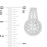 1.45 CT. T.W. Composite Diamond Double Frame Drop Earrings in 10K Gold|Peoples Jewellers