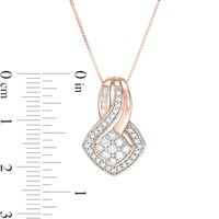 0.45 CT. T.W. Composite Diamond Tilted Square Pendant in 10K Rose Gold|Peoples Jewellers